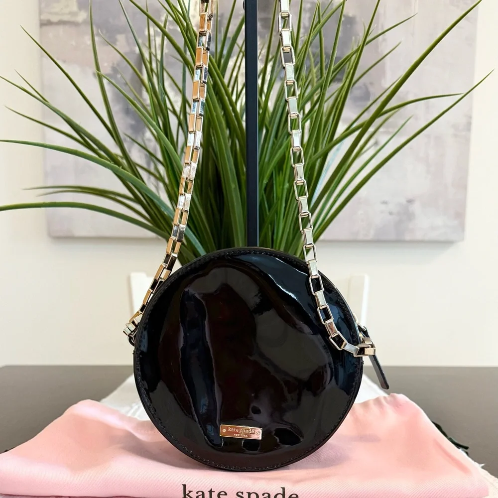 Kate Spade Glimmerton Station Clock Patent Leather Crossbody Bag